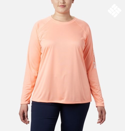 Hanorace Columbia PFG Tidal Tee II Long Sleeve Dama Roz | Plus Size KSZA917QM